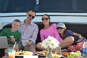 lunch with family on Bonaparte fwd deck