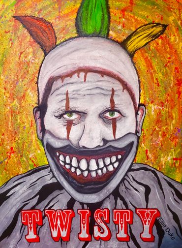 twisty the clown ryan murphy art american horror story freak show ellie duke art painting