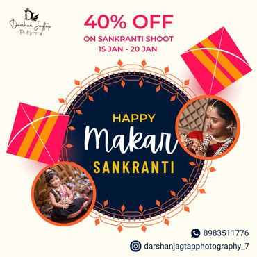 40% off on Makar Sankranti photo shoot from Jan 15 to 20 by Darshan Jagtap Photography.