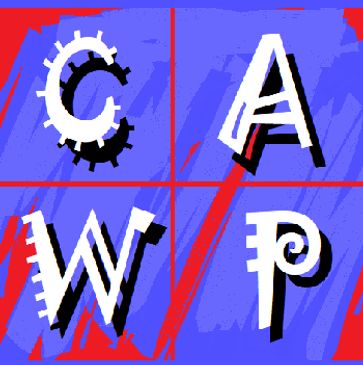 Abstract colorful image with letters C, A, W, P.