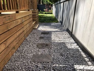Crushed lime with paver stepping stones