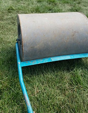 Roller on fresh sod