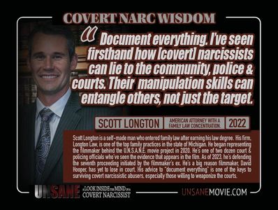 Family attorney Scott Longton expert narcissism Detroit Michigan. Advising UNSANE movie longton law