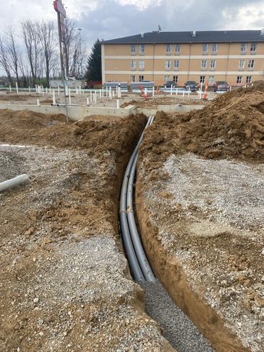 self-performed installation of a new duct bank and power systems conduit for a hotel project in Nort