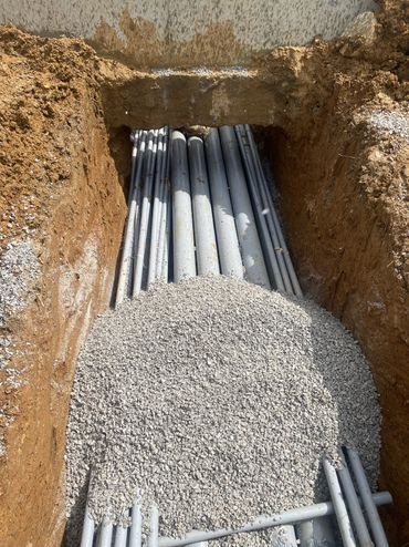 self-performed installation of a new duct bank and power systems conduit for a hotel project in Nort