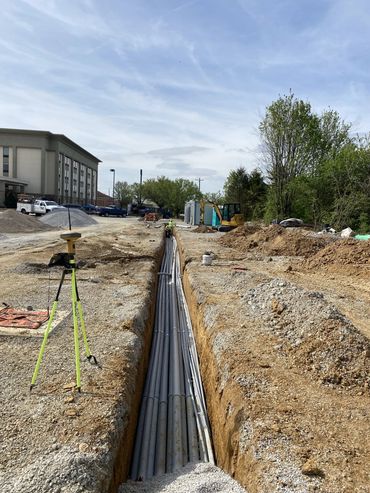 self-performed installation of a new duct bank and power systems conduit for a hotel project in Nort