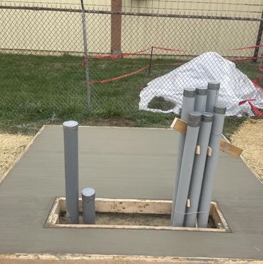 self-performed installation of a cast-in-place transformer pad.