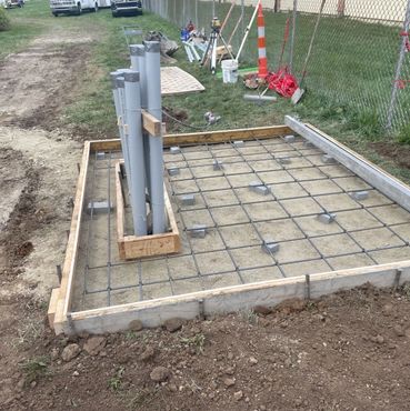 self-performed installation of a cast-in-place transformer pad.