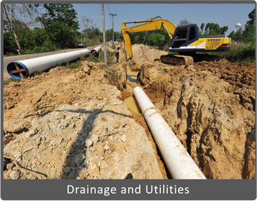 Drainage and Utilities: Storm Sewer, Sanitary Sewer, Waterlines, Fiber Optics