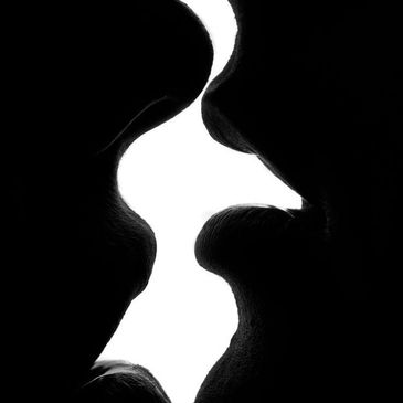 2 Human lips close together displaying intimacy