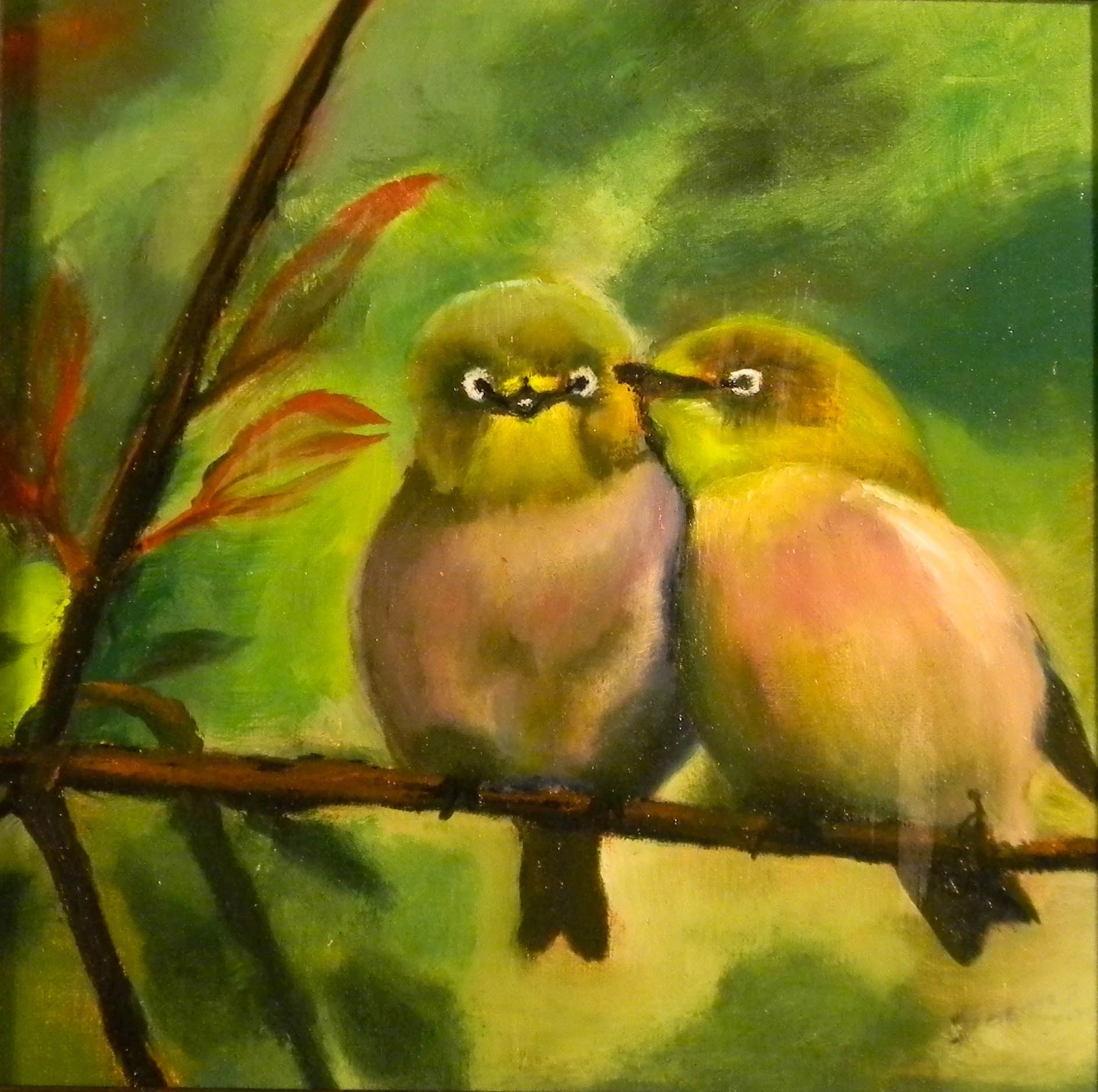 Lovebirds (Oil on canvas) - for my husband