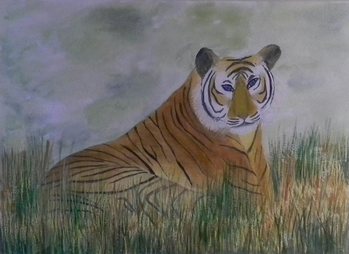 Tiger in forest (Watercolor) - for my son