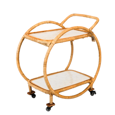 Rattan bambu mobilya servis arabası