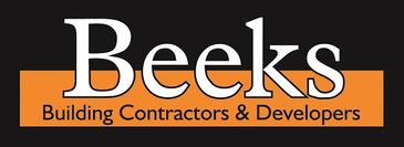 Logo of Beeks Building Contractors & Developers in black and orange.