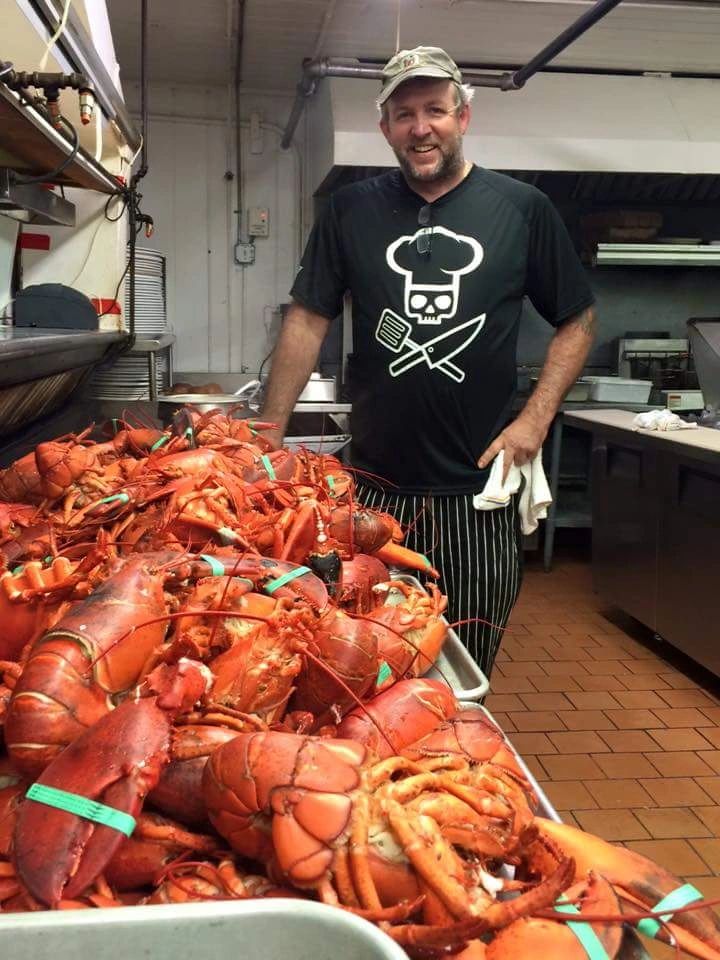 Chef Greg with Fresh Lobster Haul of the day

Photo, Boston Globe
