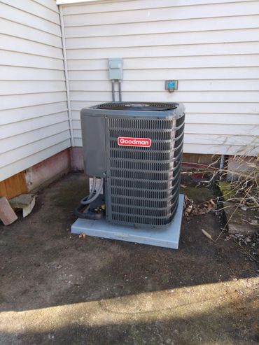 Goodman 14 SEER AC Installation with condenser pad