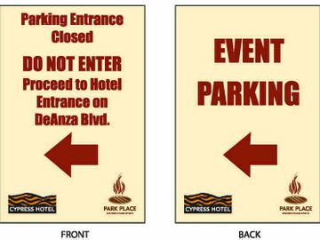 hotel parking sign printing