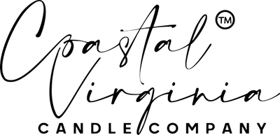 Elegant logo of Coastal Virginia Candle Company in cursive and bold font.