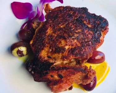 lavender chicken; food; unique food