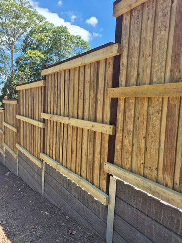 Hardwood posts and hardwood rail lapped and capped timber fence 1.8m