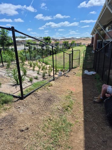1.8m black PVC chainwire fence with double gate