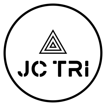 Logo of JC TRI with a triangular design.