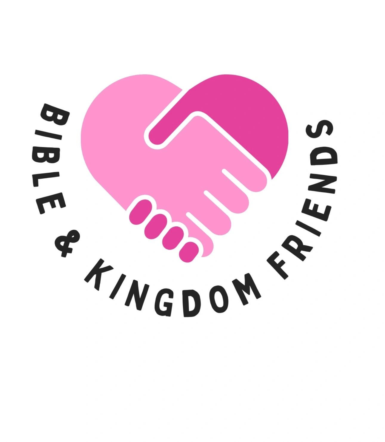 Logo of two hands shaking forming a heart with text 'Bible & Kingdom Friends'.