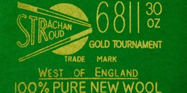 Strachan 6811 30oz Gold Tournament snooker cloth in olive green colour.
