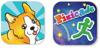 Pixicade Pets and Pixicade Mobile Game Maker App Icons