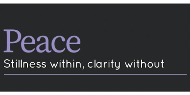 Text on peace and clarity on a dark background.