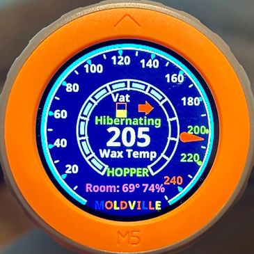 Temperature of the wax supply is closely monitored, as is the levels in the melting tank and dry sup