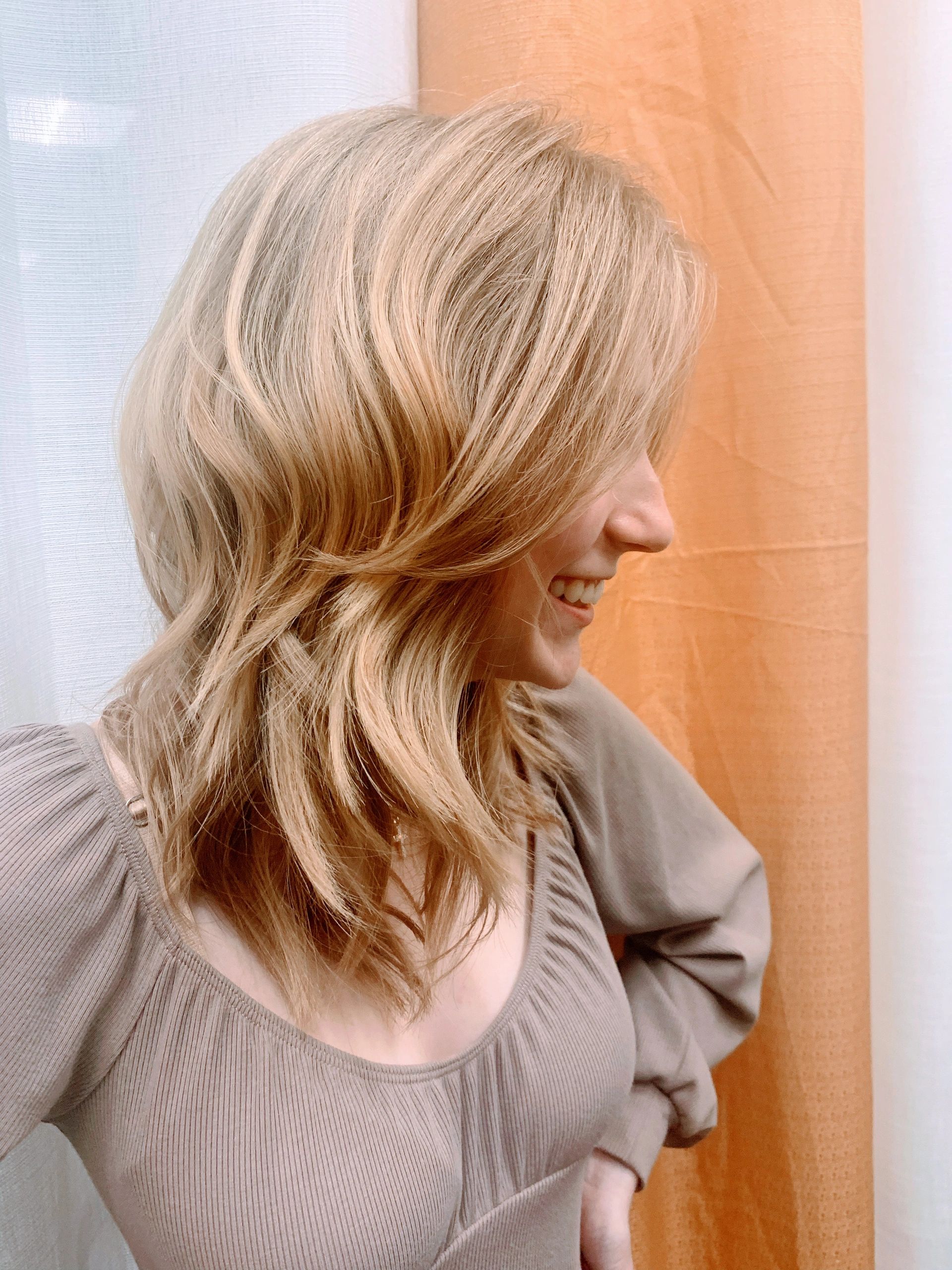 Beautiful layered haircut with curtain bangs