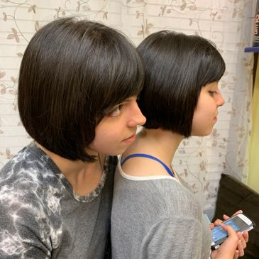 Beautiful layered textured  bob, cut and style by Gospel