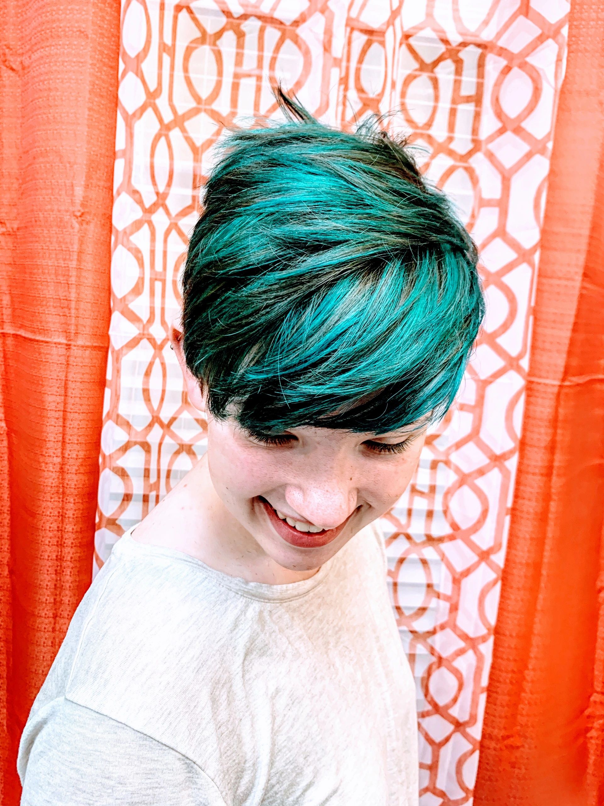 Beautiful peacock green color