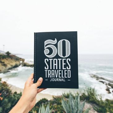 Black 50 states traveled journal.