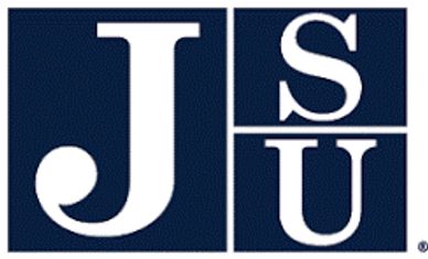 Logo with letters J, S, and U in navy blue blocks.