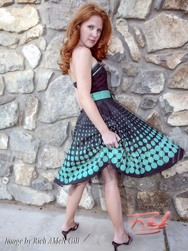 Image by Rich AMeN Gill, Model Portrait, Jacqueline, Redhead, Auburn Beauty, Black and Green Dress