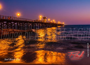 Image by Rich Gill ( Rich AMeN Gill ), Southern California Piers at Dusk, Seal Beach at Night