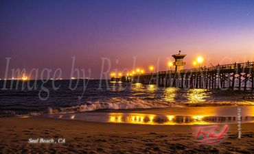 Image by Rich Gill ( Rich AMeN Gill ), Southern California Piers at Dusk, Seal Beach at Night