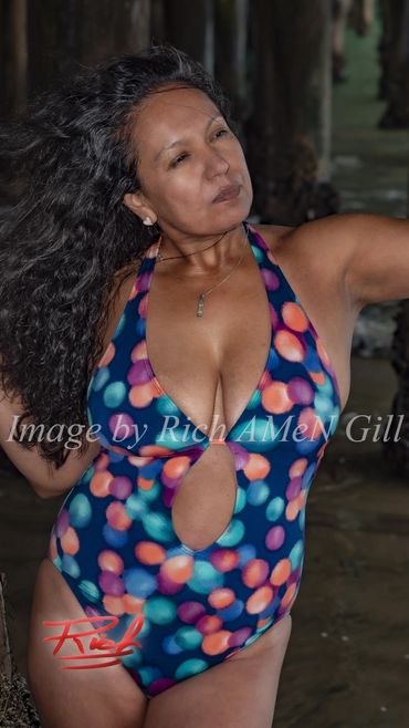 Natural Beauty, Santa Cruz, Beach, Polka Dot Swim Suit, Image 02 by Rich Gill (Rich AMeN Gill)