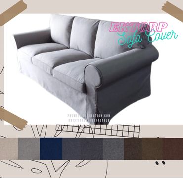 ผ้าคลุมโซฟาไอเกีย 3 ที่นั่งรุ่น ektorp สีเทา