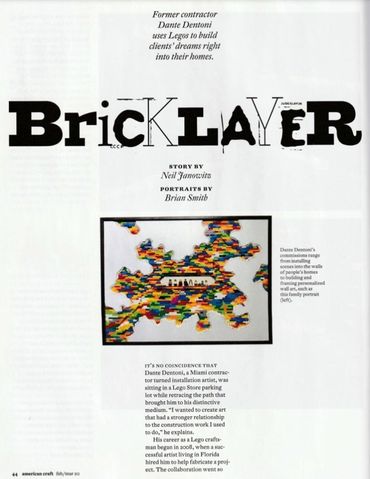 AMERICAN CRAFT
'BRICK LAYER' - By Neil Janowaitz / Portraits by Brian Smith