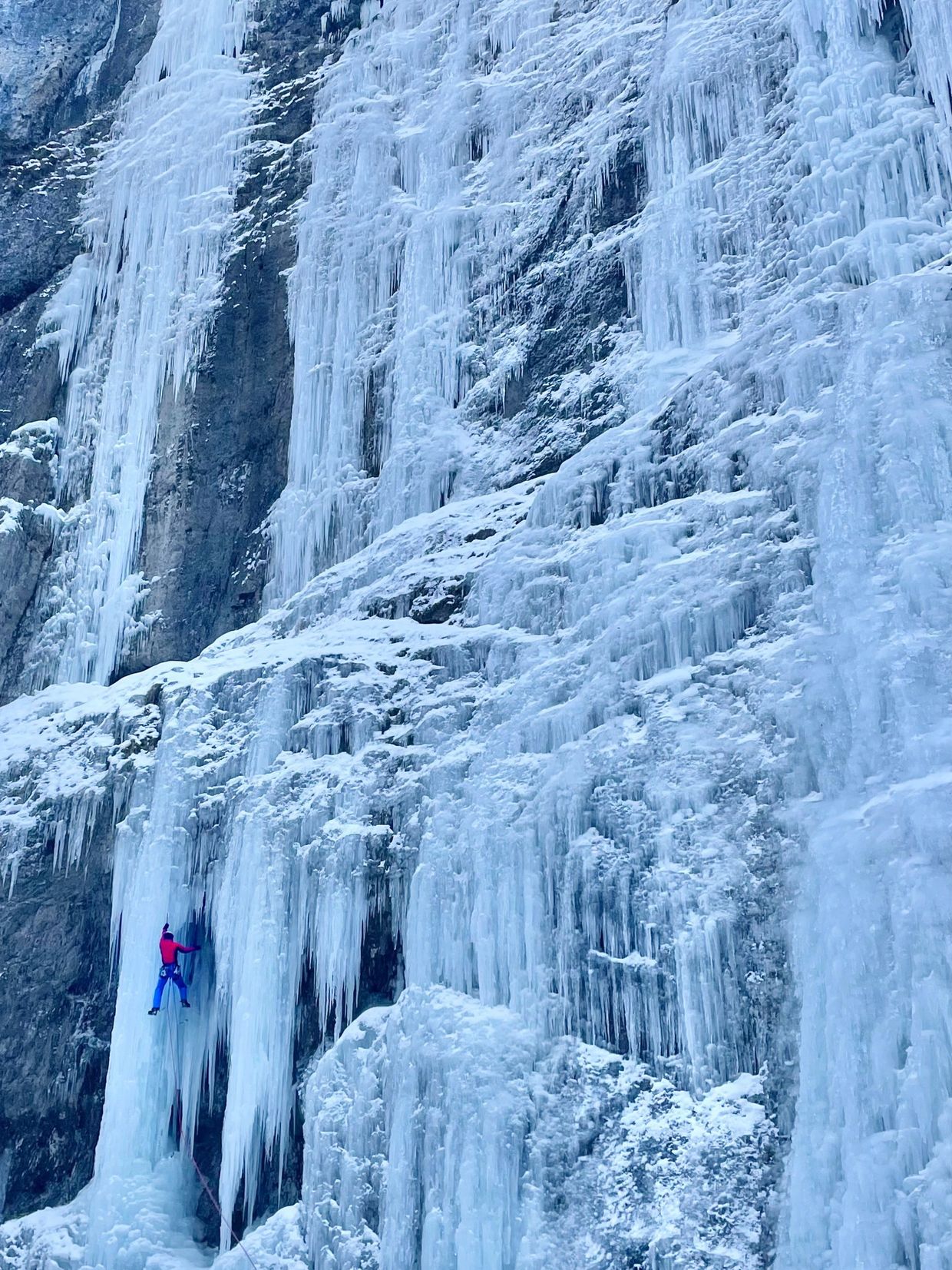 Ice climbing in Dolomiti