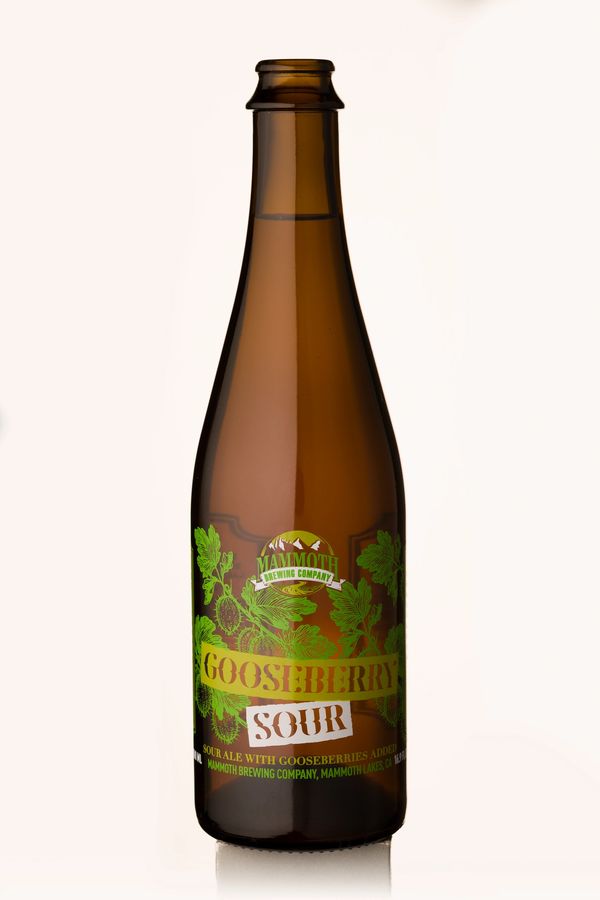 Gooseberry Sour: old-fashioned botanical illustration of gooseberries paired with a pointy typeface.
