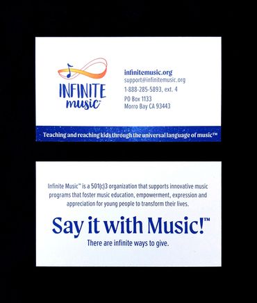 Front and back of business card.