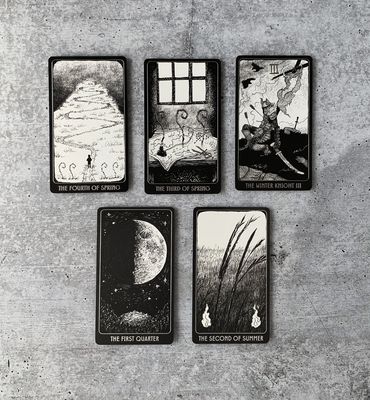 Cards: The 4th of Spring, The 3rd of Spring, The Winter Knight, The 1st Quarter, The 2nd of Summer.