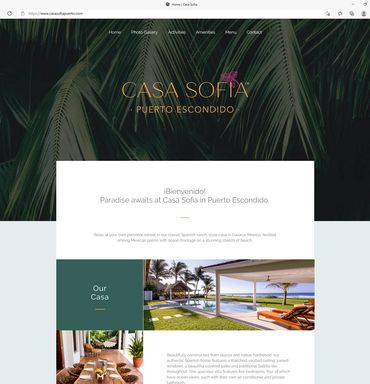 Screenshot of website home page.