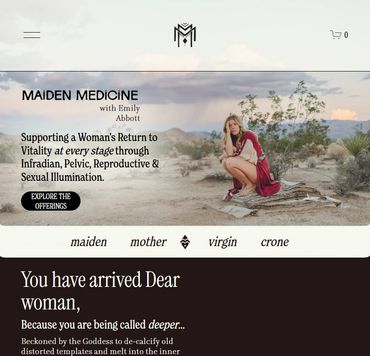 Screenshot of Maiden Medicine website, showing logos in context.