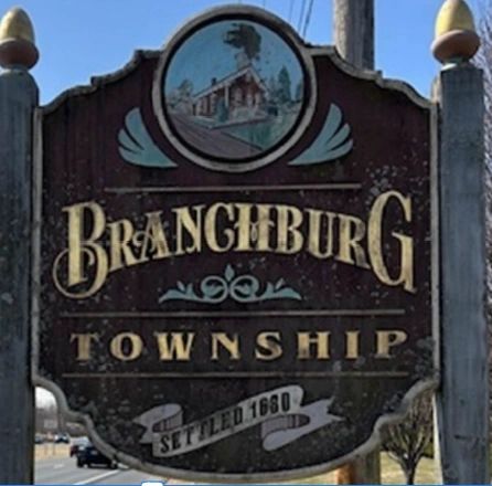 Welcome sign for Branchburg Township, established in 1680.
