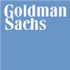 Goldman Sachs logo on a blue background.